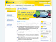 Aviva Car Insurance website